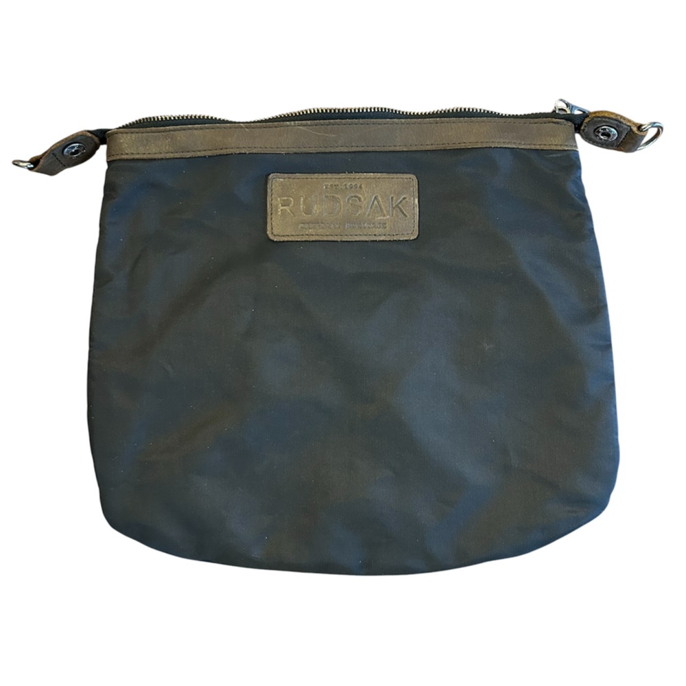 🇨🇦 RUDSAK Black Nylon Messenger bag with Brown Trim